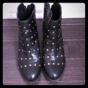 Black studded booties